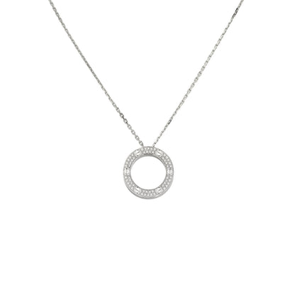 [AM]LOVE LARGE CIRCULAR PENDANT FULL-PAVÉ DIAMOND NECKLACE