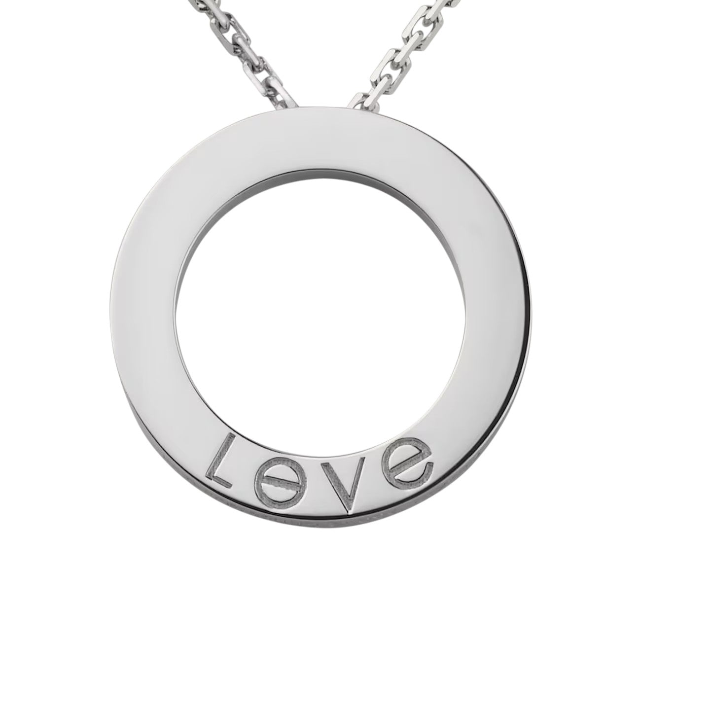 [AM]LOVE LARGE CIRCULAR PENDANT 3-DIAMOND NECKLACE