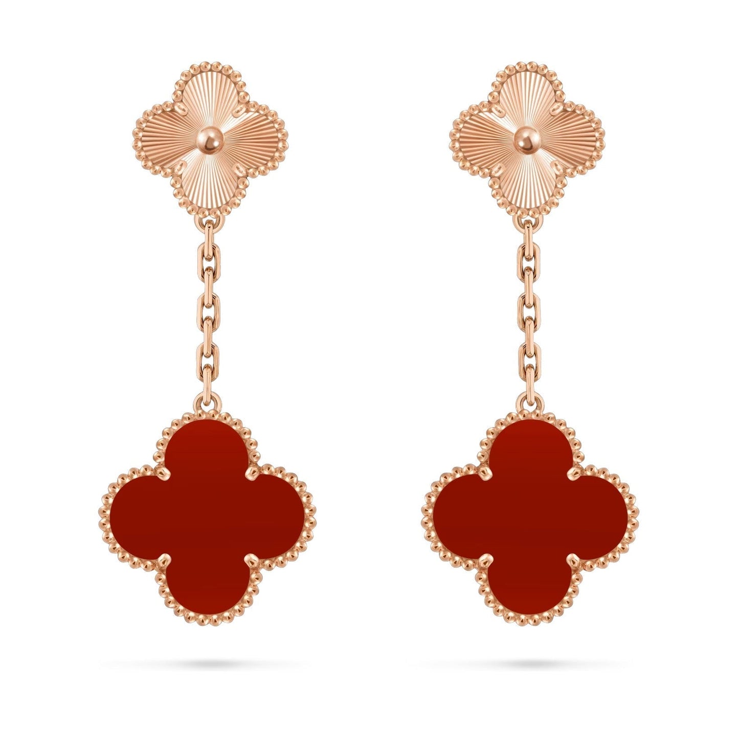 [AM]CLOVER DUAL-MOTIF STATEMENT STUD EARRINGS - DOUBLE-CHARM COLLECTION
