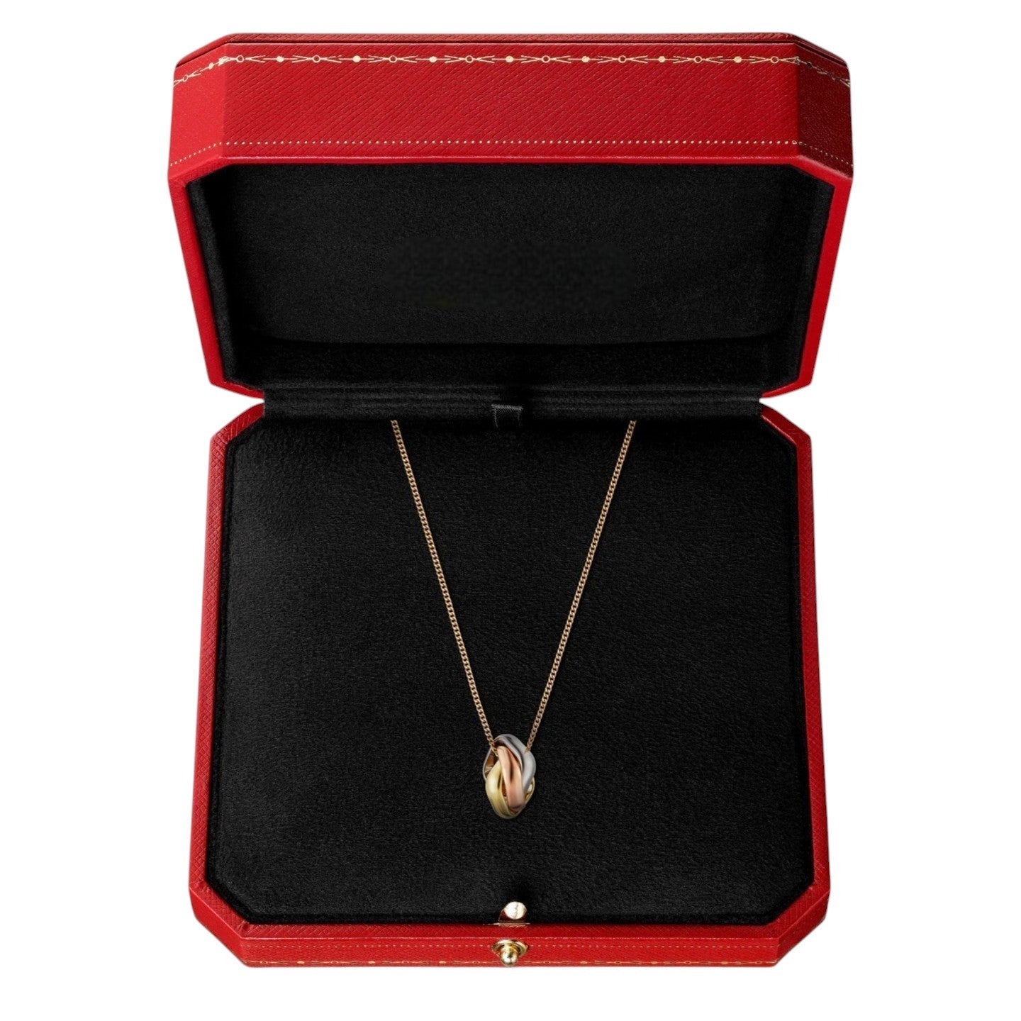 [AM]TRI-COLOR SQUARE RING NECKLACE