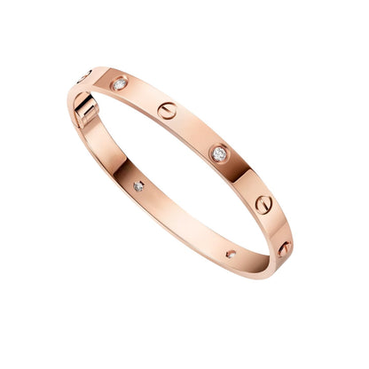 [AM]CLASSIC 6.1MM LOVE SINGLE-SCREW CLOSURE BANGLE - 4-DIAMOND