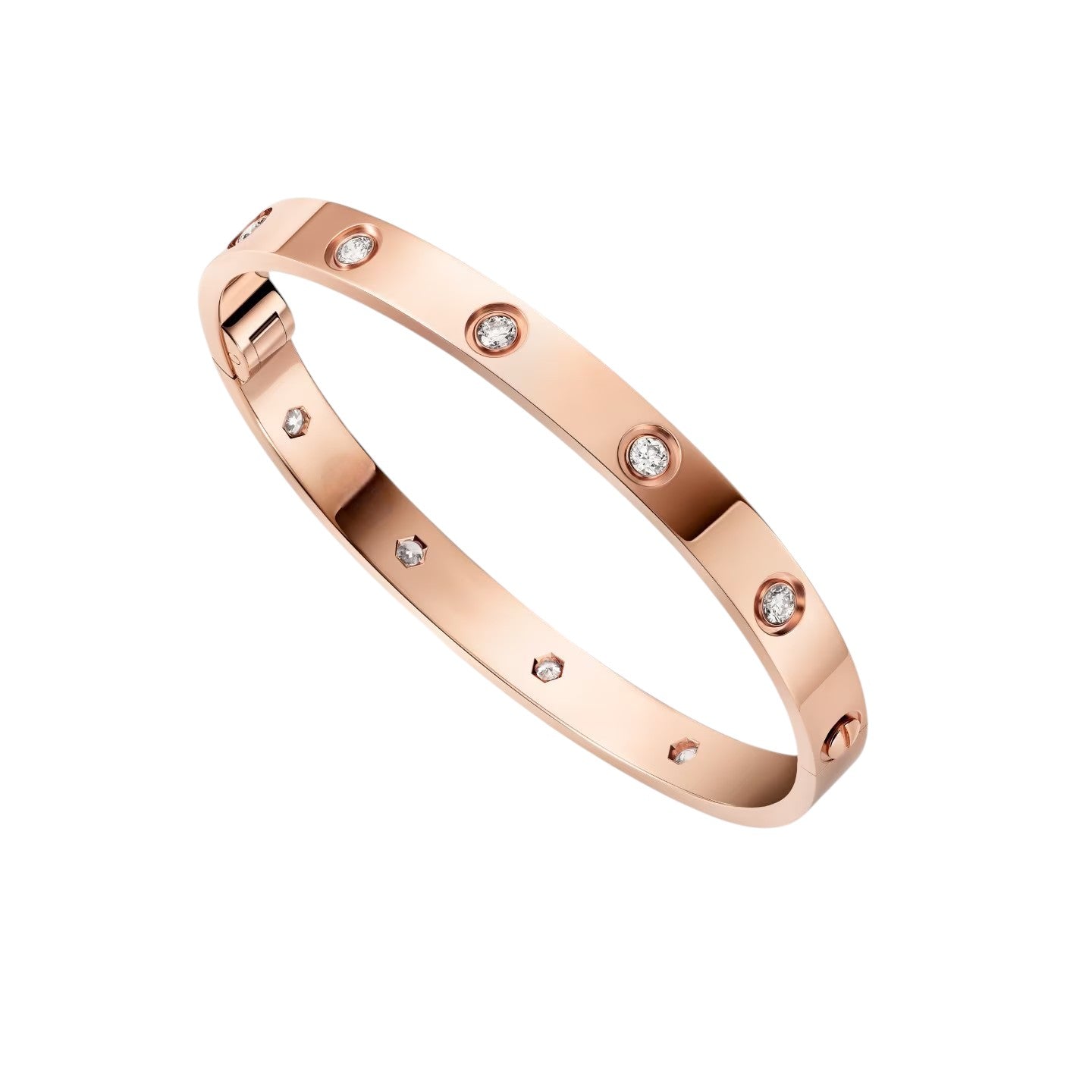 [AM]CLASSIC 6.1MM LOVE SINGLE-SCREW CLOSURE BANGLE - 10-DIAMOND