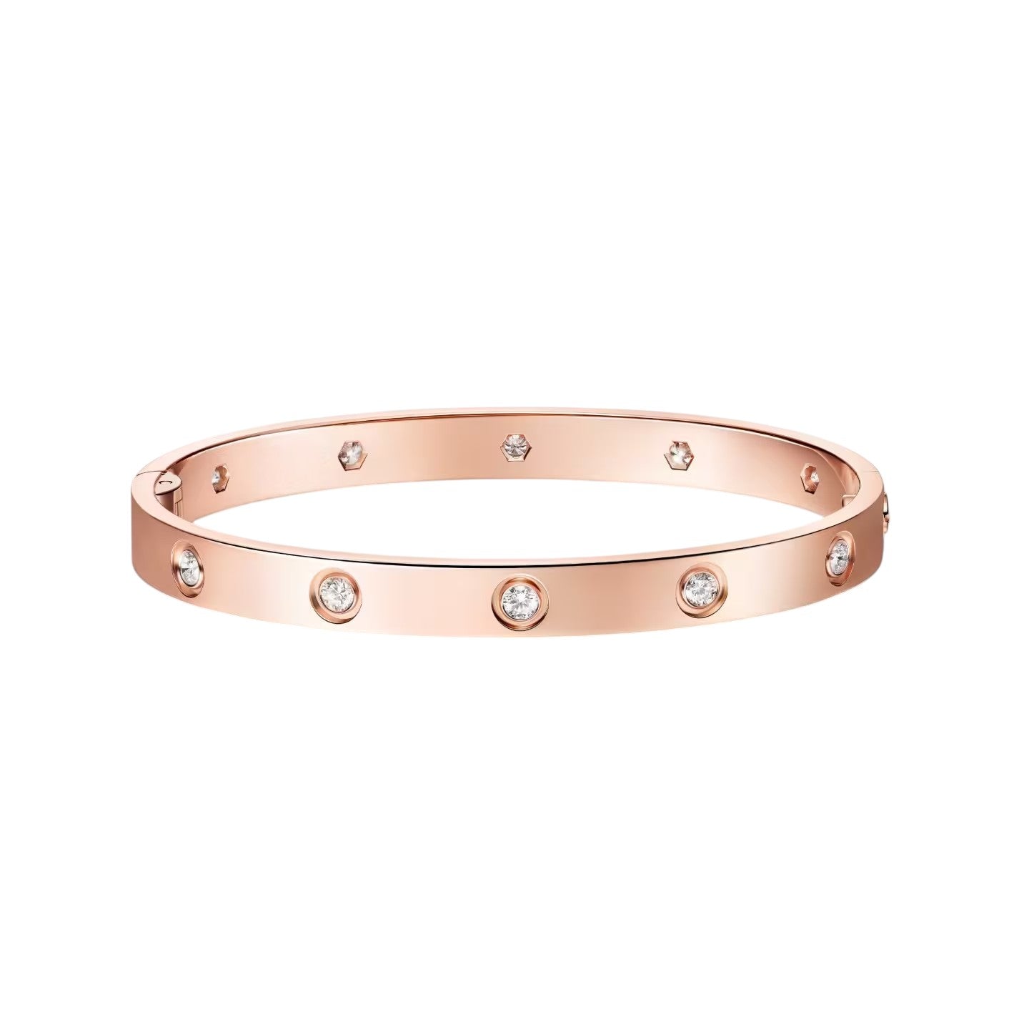 [AM]CLASSIC 6.1MM LOVE SINGLE-SCREW CLOSURE BANGLE - 10-DIAMOND