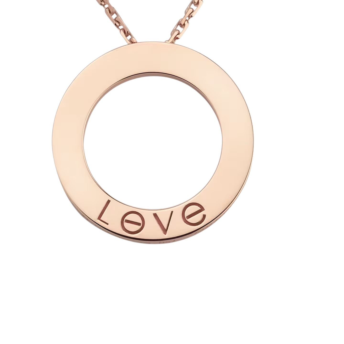 [AM]LOVE LARGE CIRCULAR PENDANT 3-DIAMOND NECKLACE