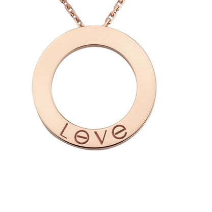 [AM]LOVE LARGE CIRCULAR PENDANT 3-DIAMOND NECKLACE