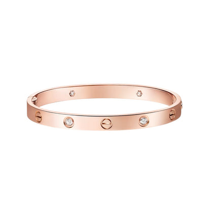 [AM]CLASSIC 6.1MM LOVE SINGLE-SCREW CLOSURE BANGLE - 4-DIAMOND