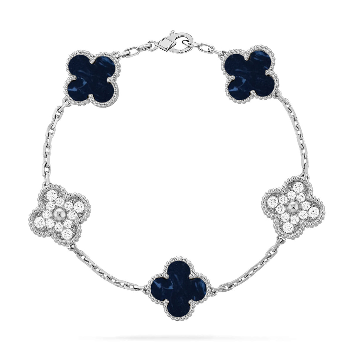 [AM]LUCKY CLOVER 5-MOTIF BRACELET - PIETERSITE COLLECTION