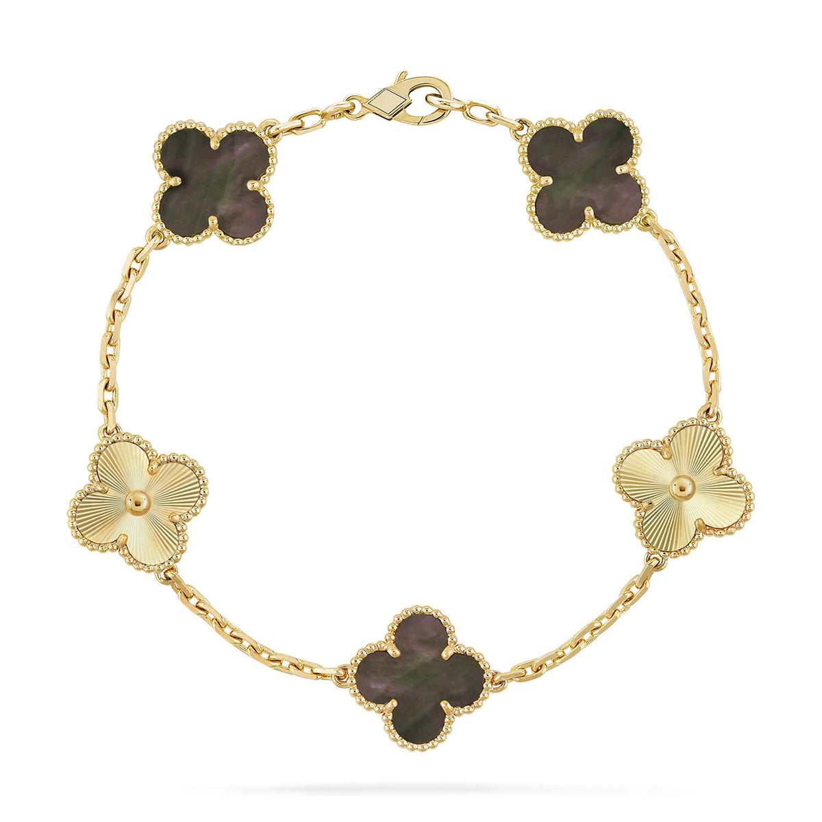[AM]LUCKY CLOVER 5-MOTIF BRACELET - GREY MOTHER-OF-PEARL COLLECTION