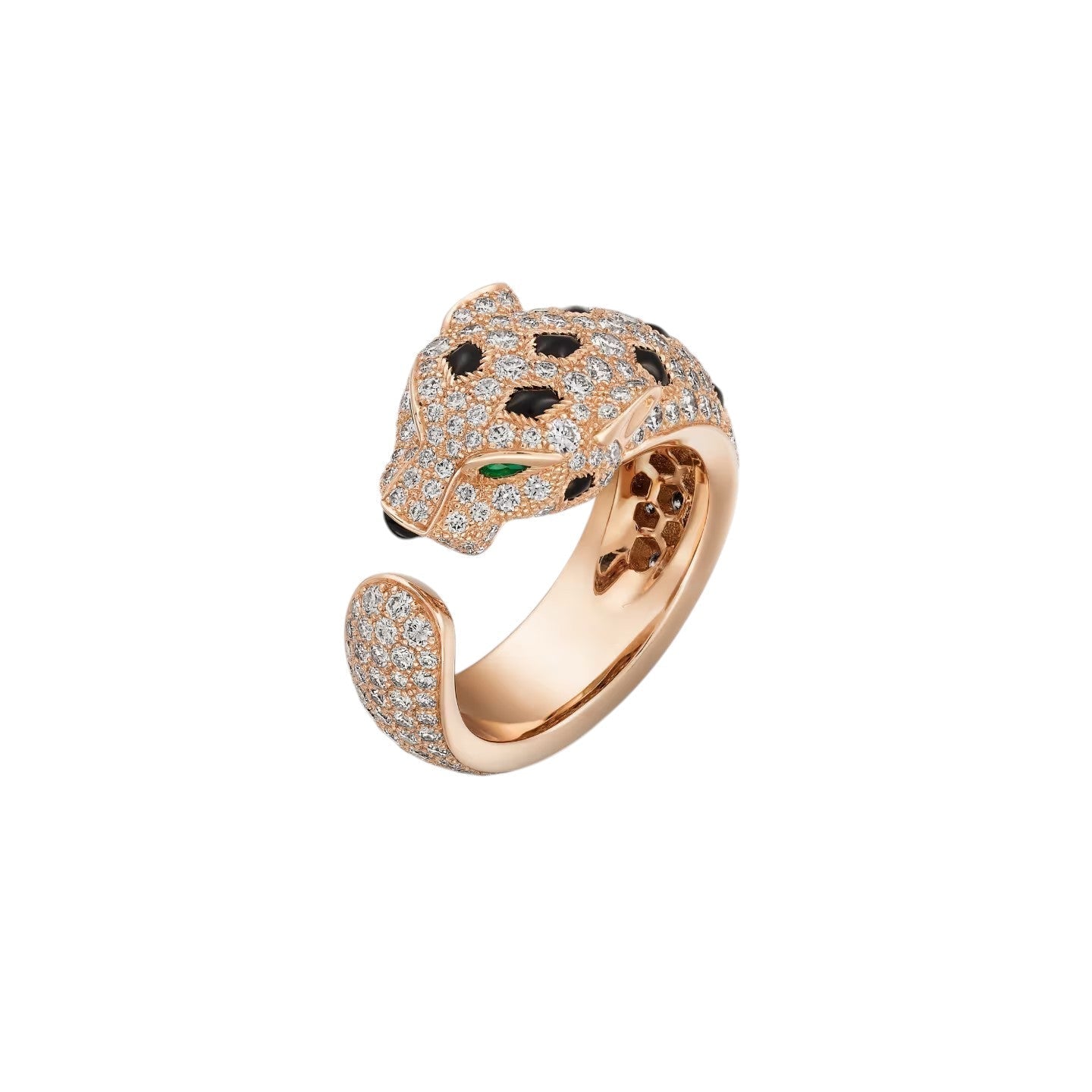 [AM]PANTHÈRE DE DIAMOND HALF-PAVÉ MEDIUM RING