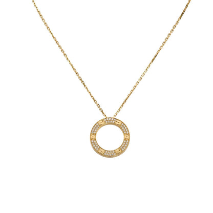 [AM]LOVE LARGE CIRCULAR PENDANT FULL-PAVÉ DIAMOND NECKLACE