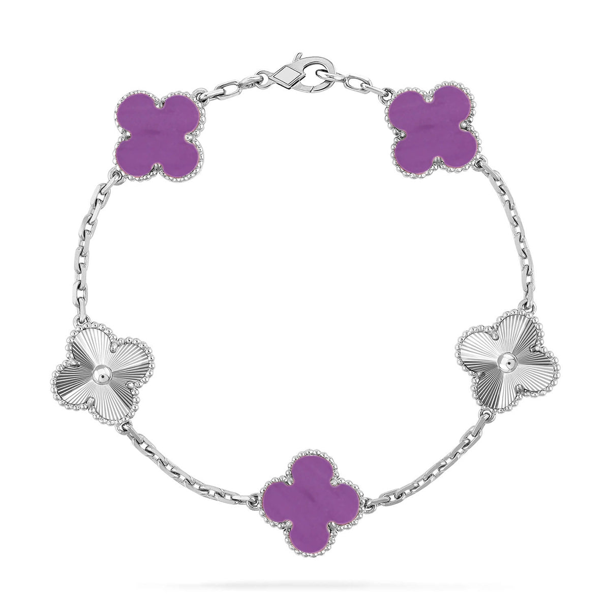 [AM]LUCKY CLOVER 5-MOTIF BRACELET - VIOLET COLLECTION