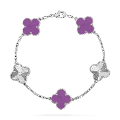 [AM]LUCKY CLOVER 5-MOTIF BRACELET - VIOLET COLLECTION