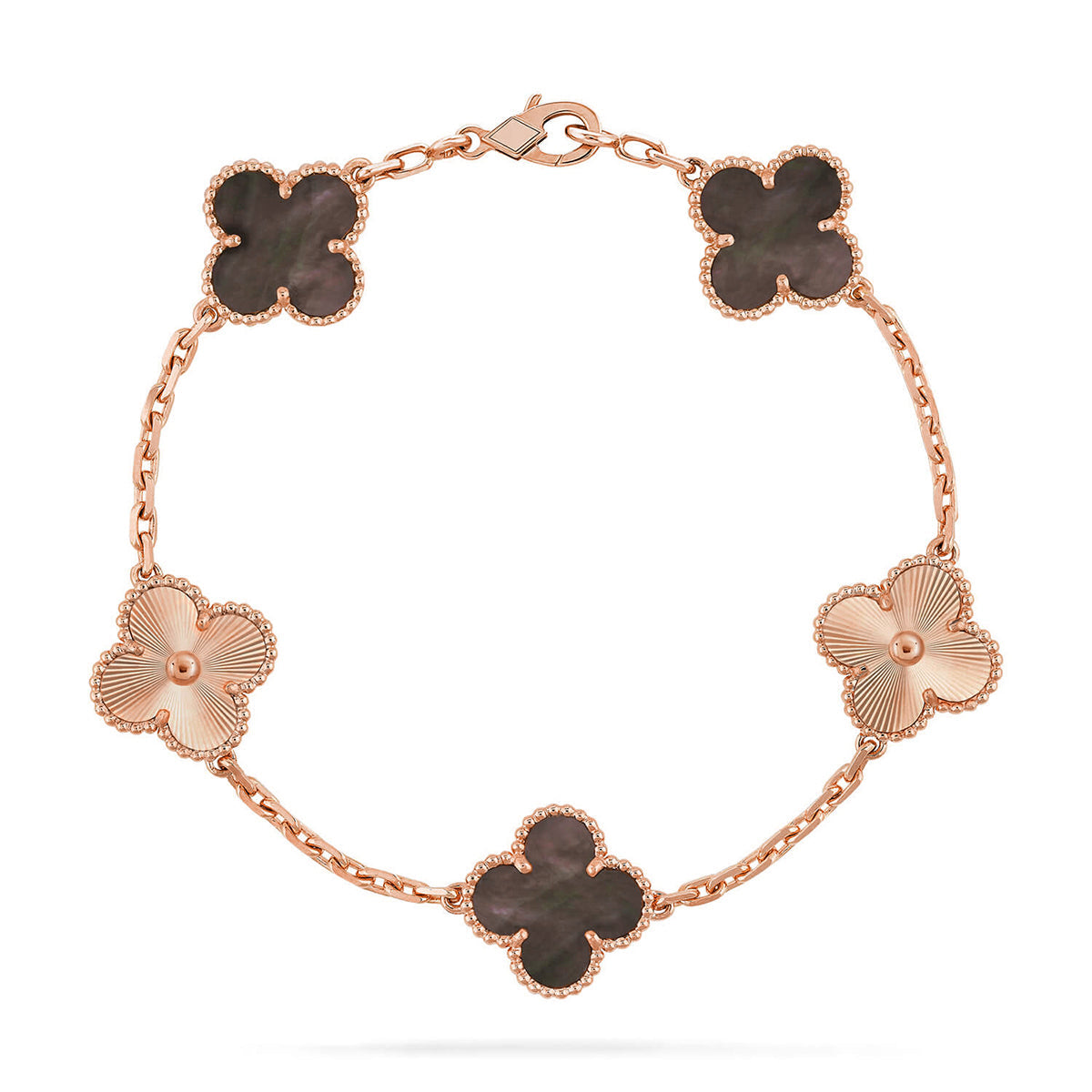 [AM]LUCKY CLOVER 5-MOTIF BRACELET - GREY MOTHER-OF-PEARL COLLECTION