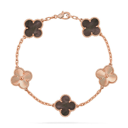 [AM]LUCKY CLOVER 5-MOTIF BRACELET - GREY MOTHER-OF-PEARL COLLECTION