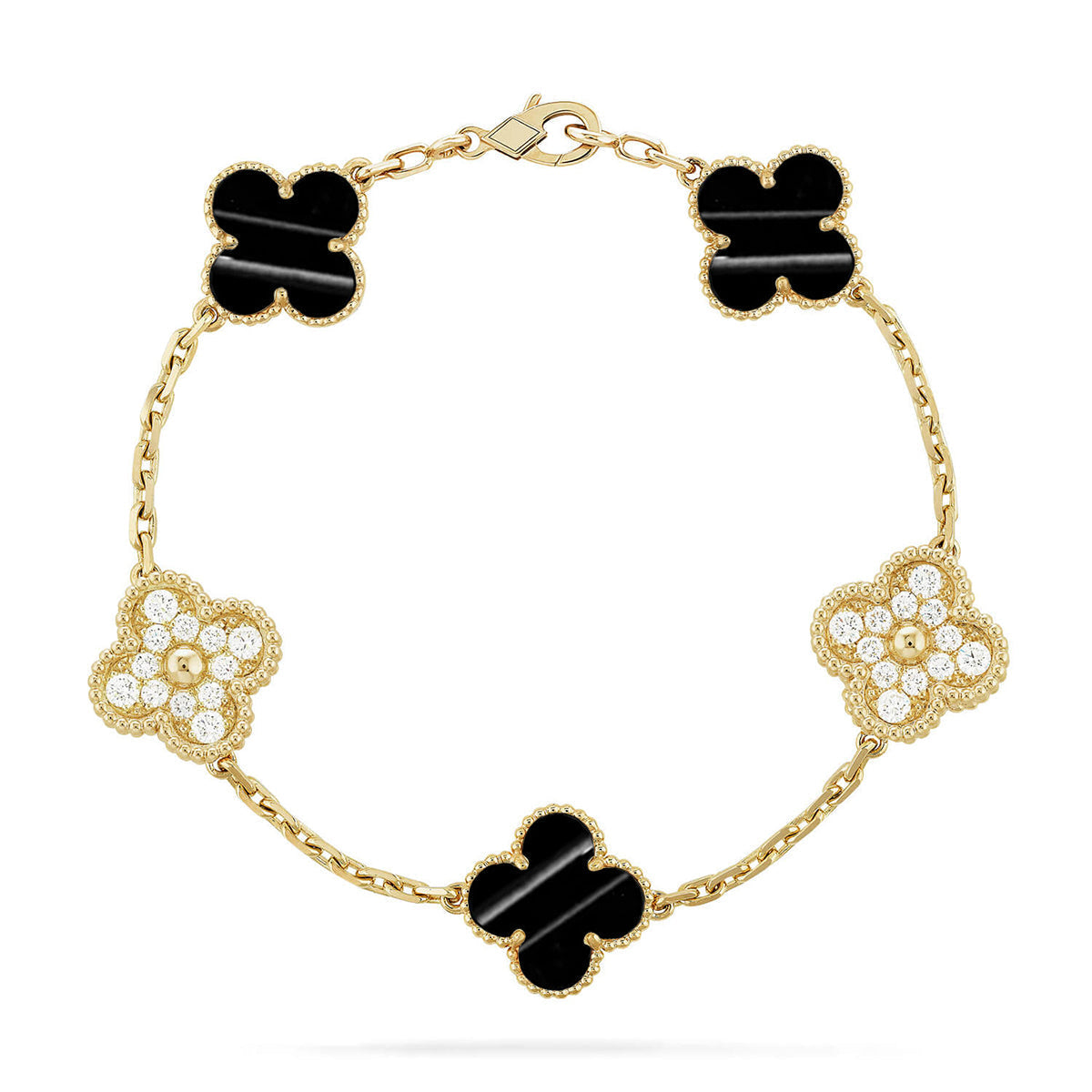 [AM]LUCKY CLOVER 5-MOTIF BRACELET - PULSE STONE COLLECTION