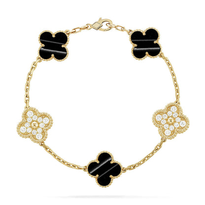 [AM]LUCKY CLOVER 5-MOTIF BRACELET - PULSE STONE COLLECTION