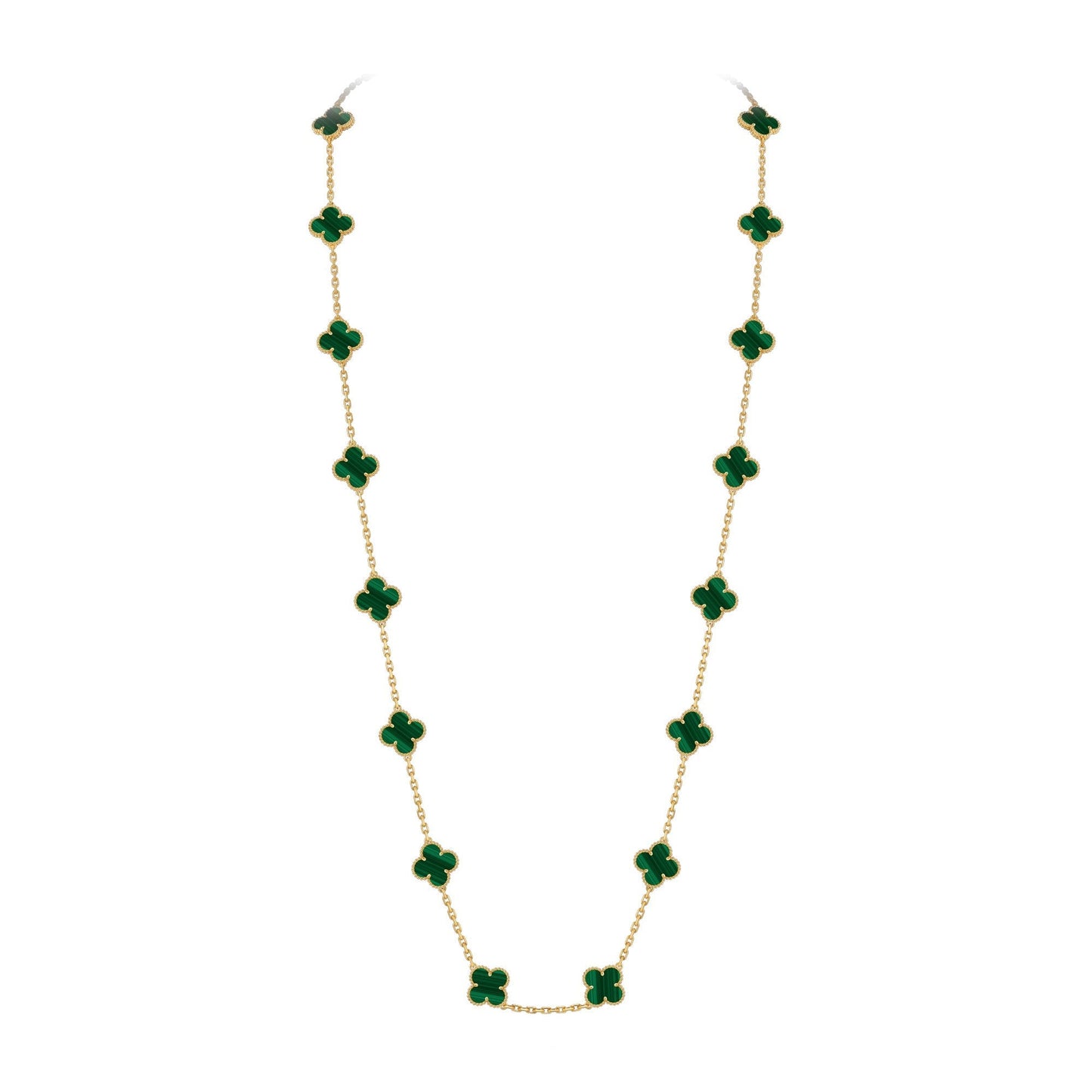 [AM]CLASSIC 20-MOTIF LUCKY CLOVER LONG NECKLACE GOLD COLLECTION