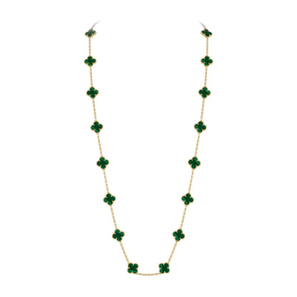 [AM]CLASSIC 20-MOTIF LUCKY CLOVER LONG NECKLACE GOLD COLLECTION