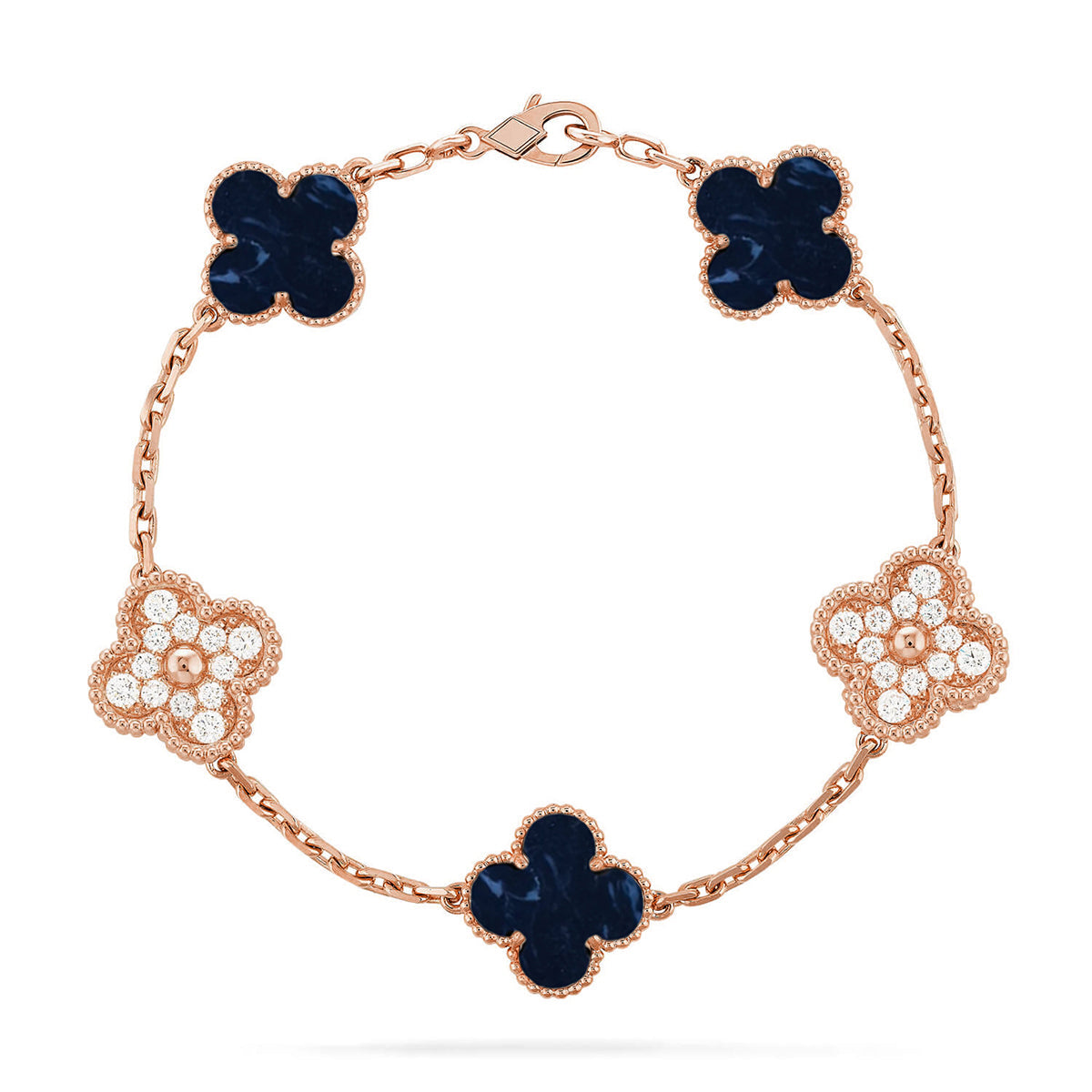 [AM]LUCKY CLOVER 5-MOTIF BRACELET - PIETERSITE COLLECTION