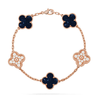 [AM]LUCKY CLOVER 5-MOTIF BRACELET - PIETERSITE COLLECTION