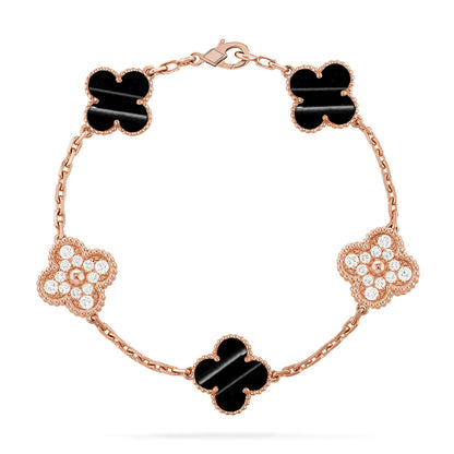 [AM]LUCKY CLOVER 5-MOTIF BRACELET - PULSE STONE COLLECTION