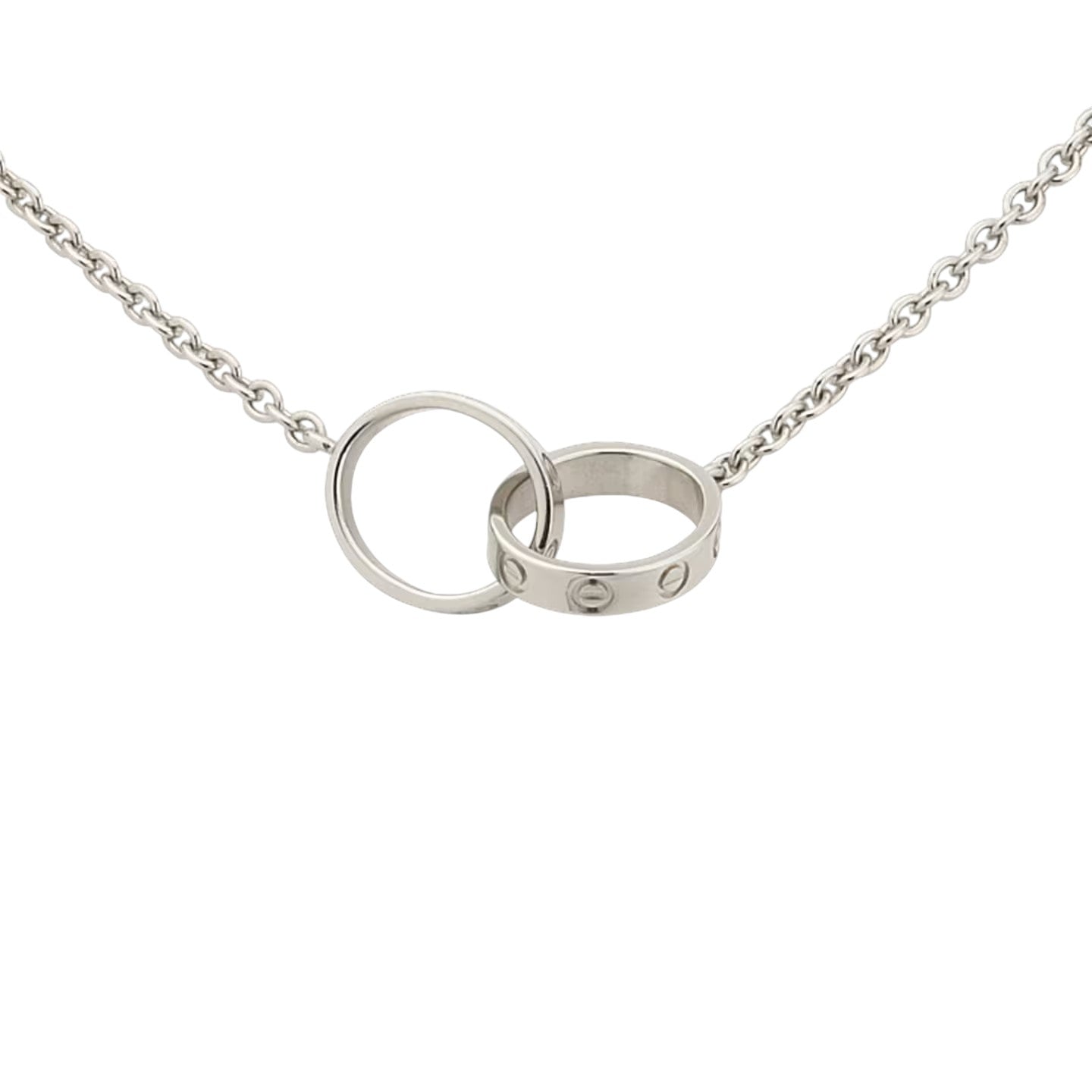 [AM]LOVE DOUBLE-RING INTERLOCKED NECKLACE