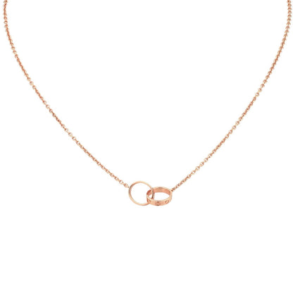 [AM]LOVE DOUBLE-RING INTERLOCKED NECKLACE
