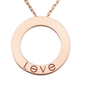 [AM]LOVE LARGE CIRCULAR PENDANT NECKLACE
