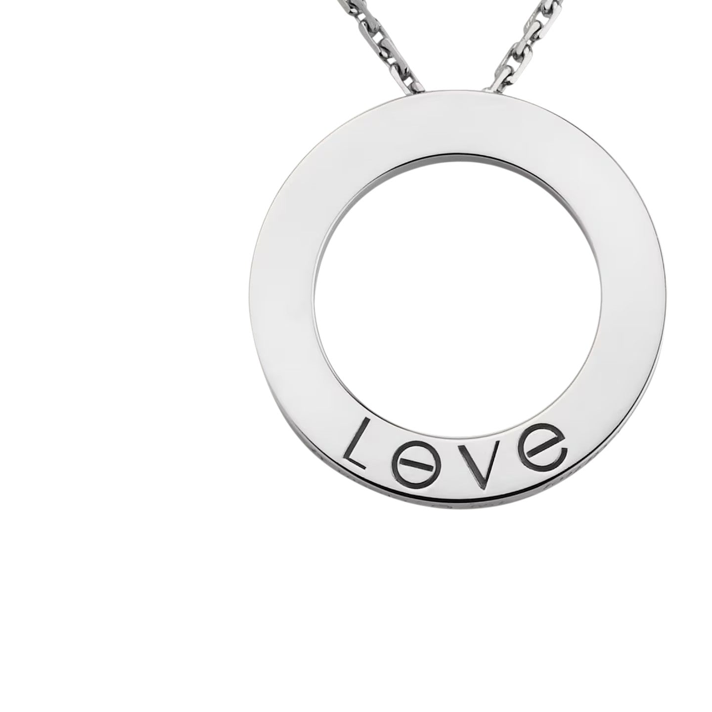 [AM]LOVE LARGE CIRCULAR PENDANT NECKLACE