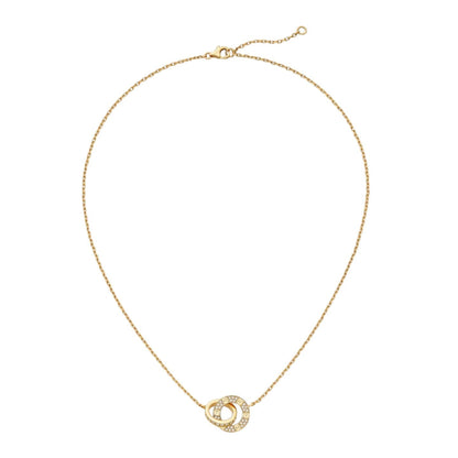 [AM]LOVE DOUBLE-RING PENDANT FULL-PAVÉ NECKLACE