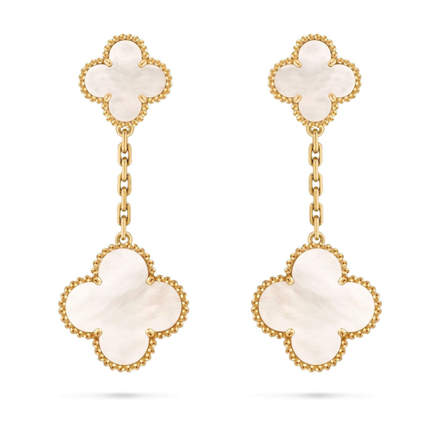 [AM]CLOVER DUAL-MOTIF STATEMENT STUD EARRINGS - DOUBLE-CHARM COLLECTION