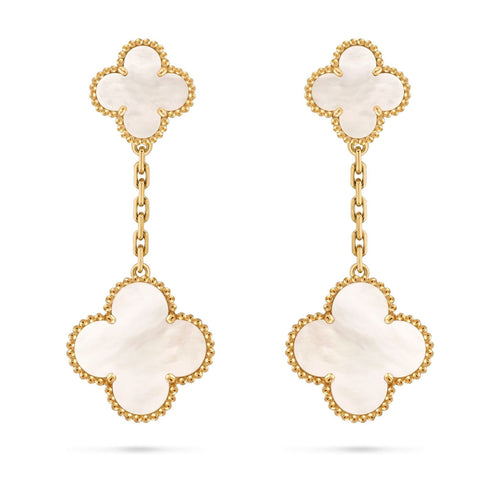 [AM]CLOVER DUAL-MOTIF STATEMENT STUD EARRINGS - DOUBLE-CHARM COLLECTION