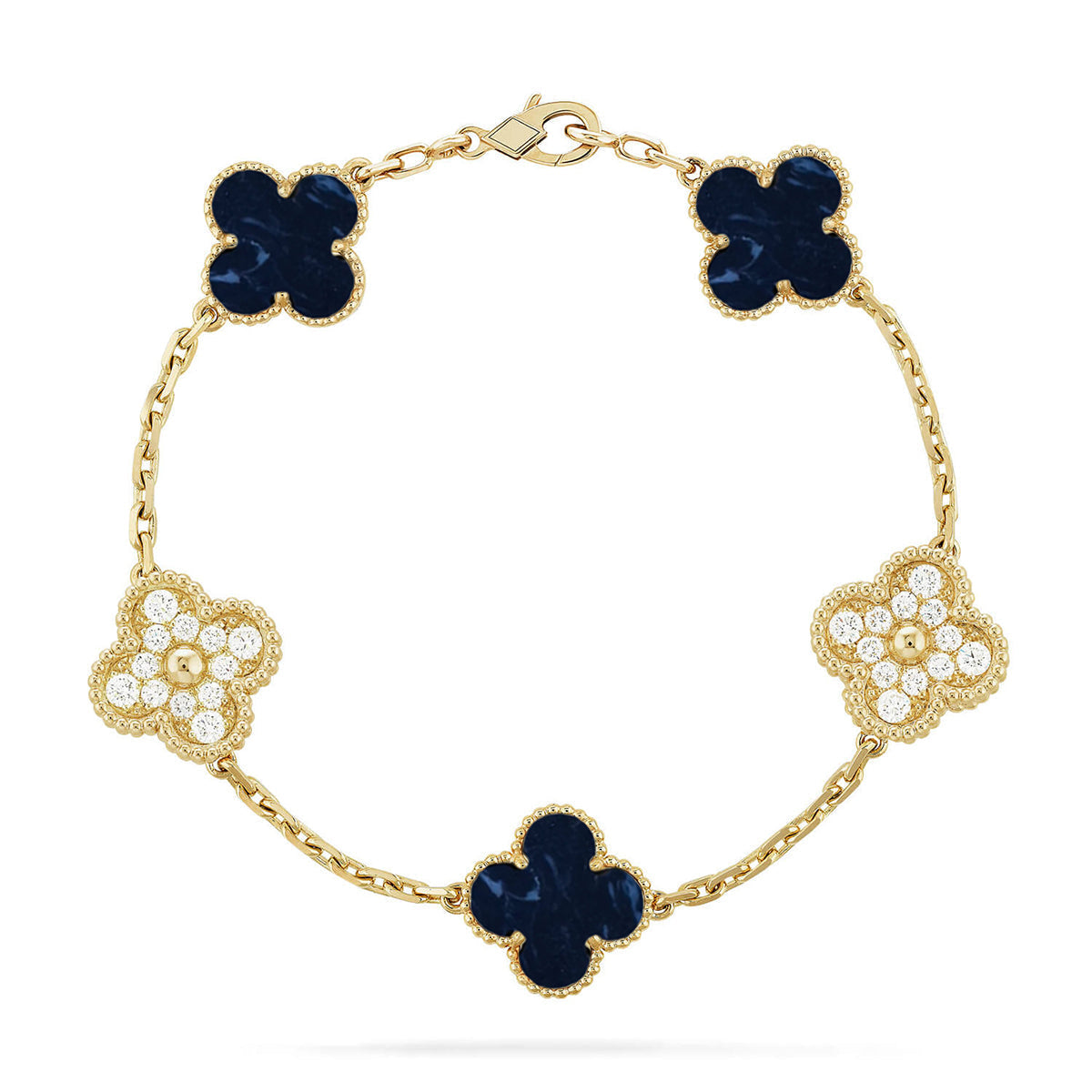 [AM]LUCKY CLOVER 5-MOTIF BRACELET - PIETERSITE COLLECTION