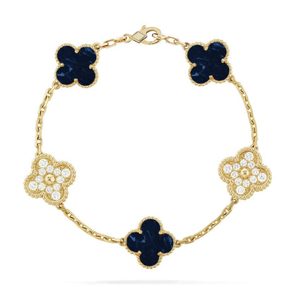 [AM]LUCKY CLOVER 5-MOTIF BRACELET - PIETERSITE COLLECTION