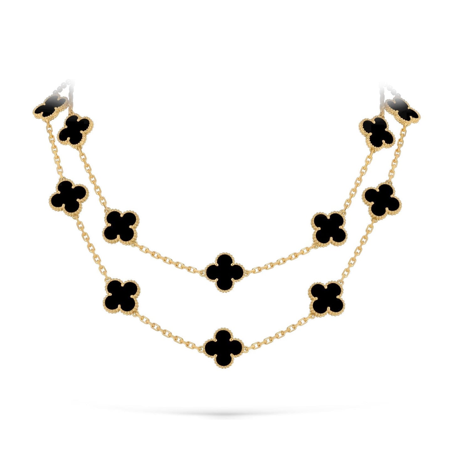[AM]CLASSIC 20-MOTIF LUCKY CLOVER LONG NECKLACE GOLD COLLECTION