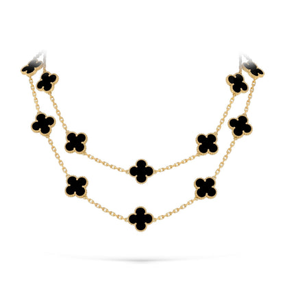 [AM]CLASSIC 20-MOTIF LUCKY CLOVER LONG NECKLACE GOLD COLLECTION