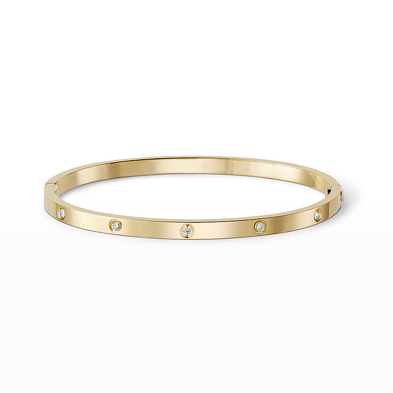 [AM]LOVE 3.65MM SMALL MODEL BANGLE - 10-DIAMOND