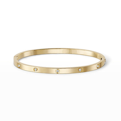 [AM]LOVE 3.65MM SMALL MODEL BANGLE - 10-DIAMOND