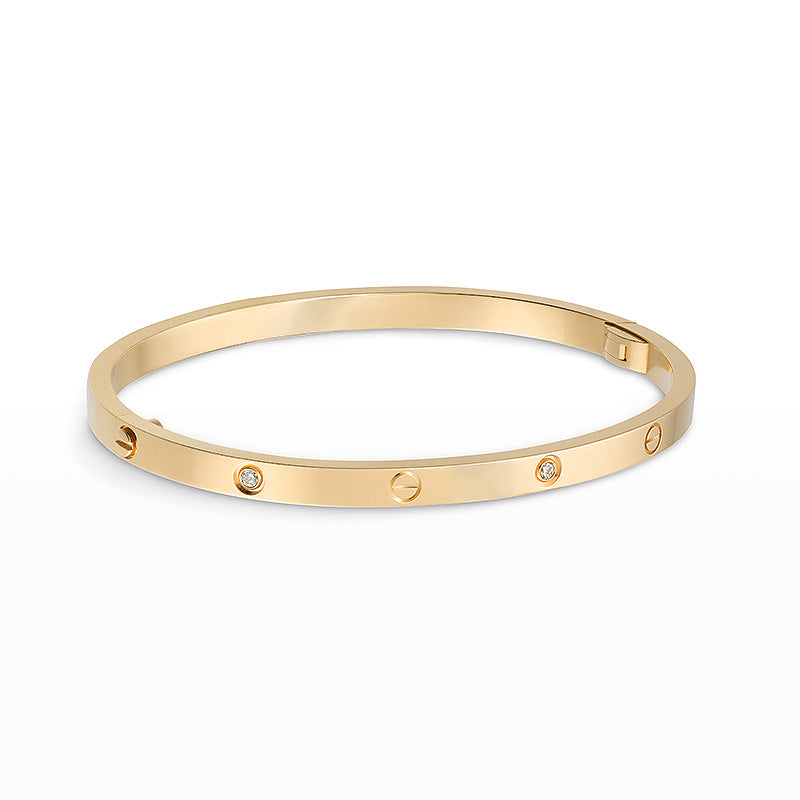 [AM]LOVE 3.65MM SMALL MODEL BANGLE - 6-DIAMOND
