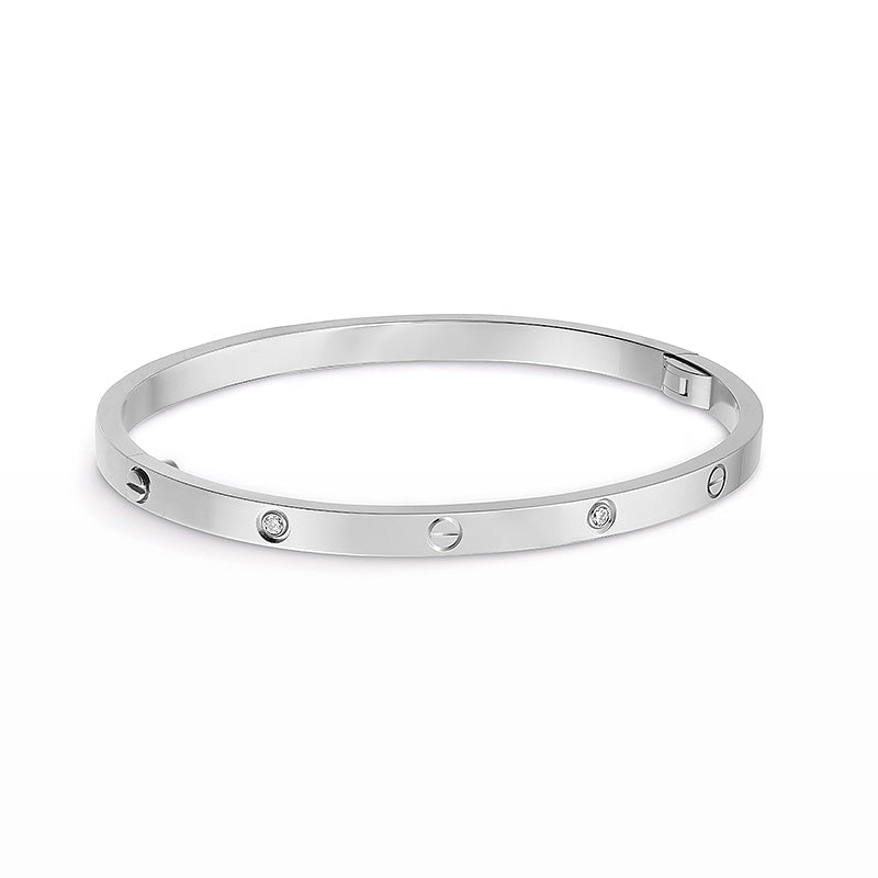 [AM]LOVE 3.65MM SMALL MODEL BANGLE - 6-DIAMOND
