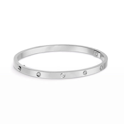 [AM]LOVE 3.65MM SMALL MODEL BANGLE - 6-DIAMOND