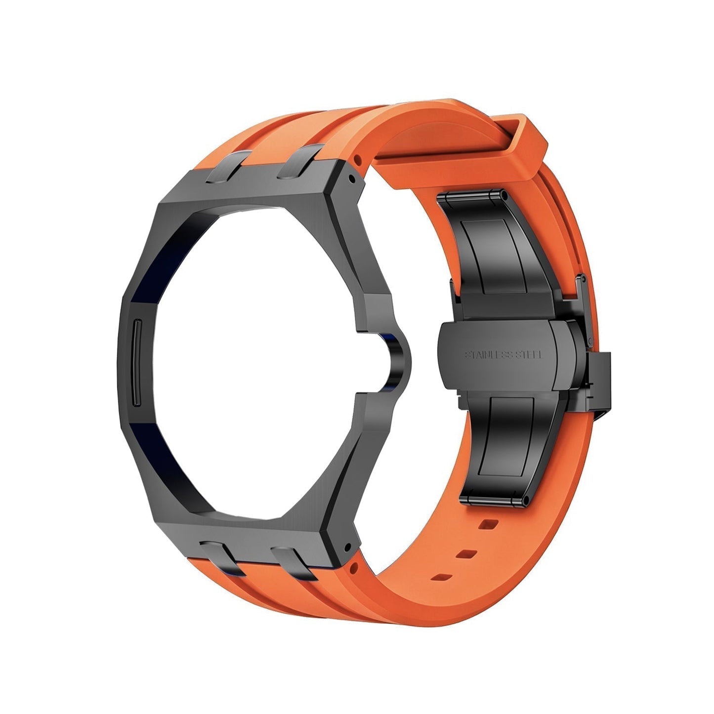 [AM]OAK POP BLACK STEEL CASE & SILICONE STRAP