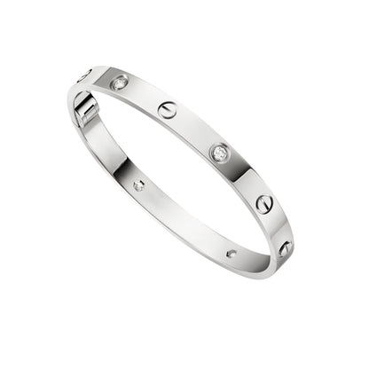 [AM]CLASSIC 6.1MM LOVE SINGLE-SCREW CLOSURE BANGLE - 4-DIAMOND
