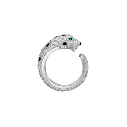 [AM]PANTHÈRE DE DIAMOND HALF-PAVÉ MEDIUM RING