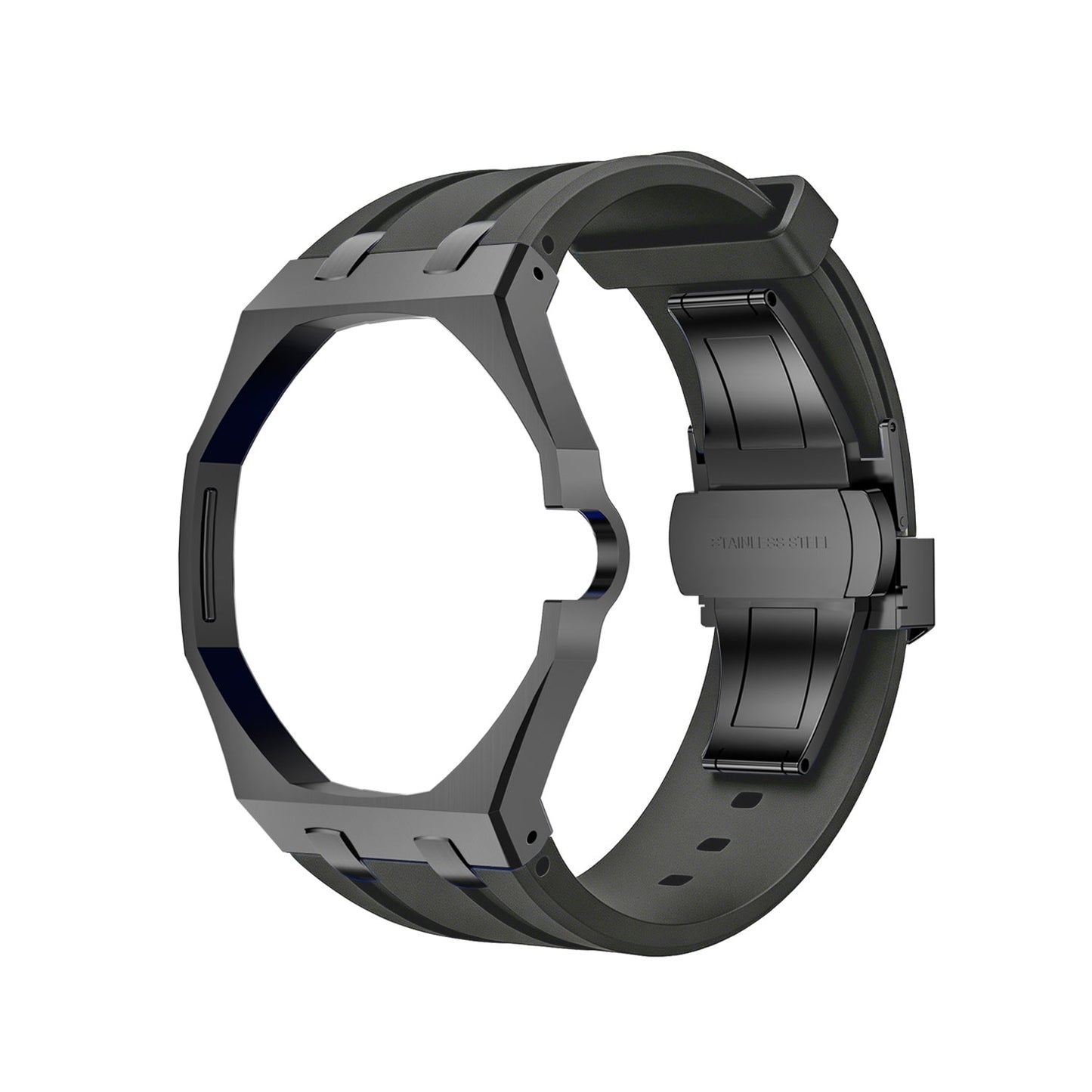 [AM]OAK POP BLACK STEEL CASE & SILICONE STRAP