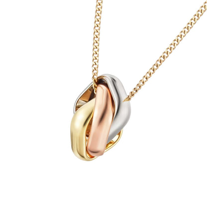 [AM]TRI-COLOR SQUARE RING NECKLACE