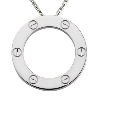 [AM]LOVE LARGE CIRCULAR PENDANT NECKLACE