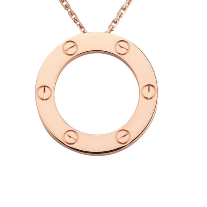 [AM]LOVE LARGE CIRCULAR PENDANT NECKLACE