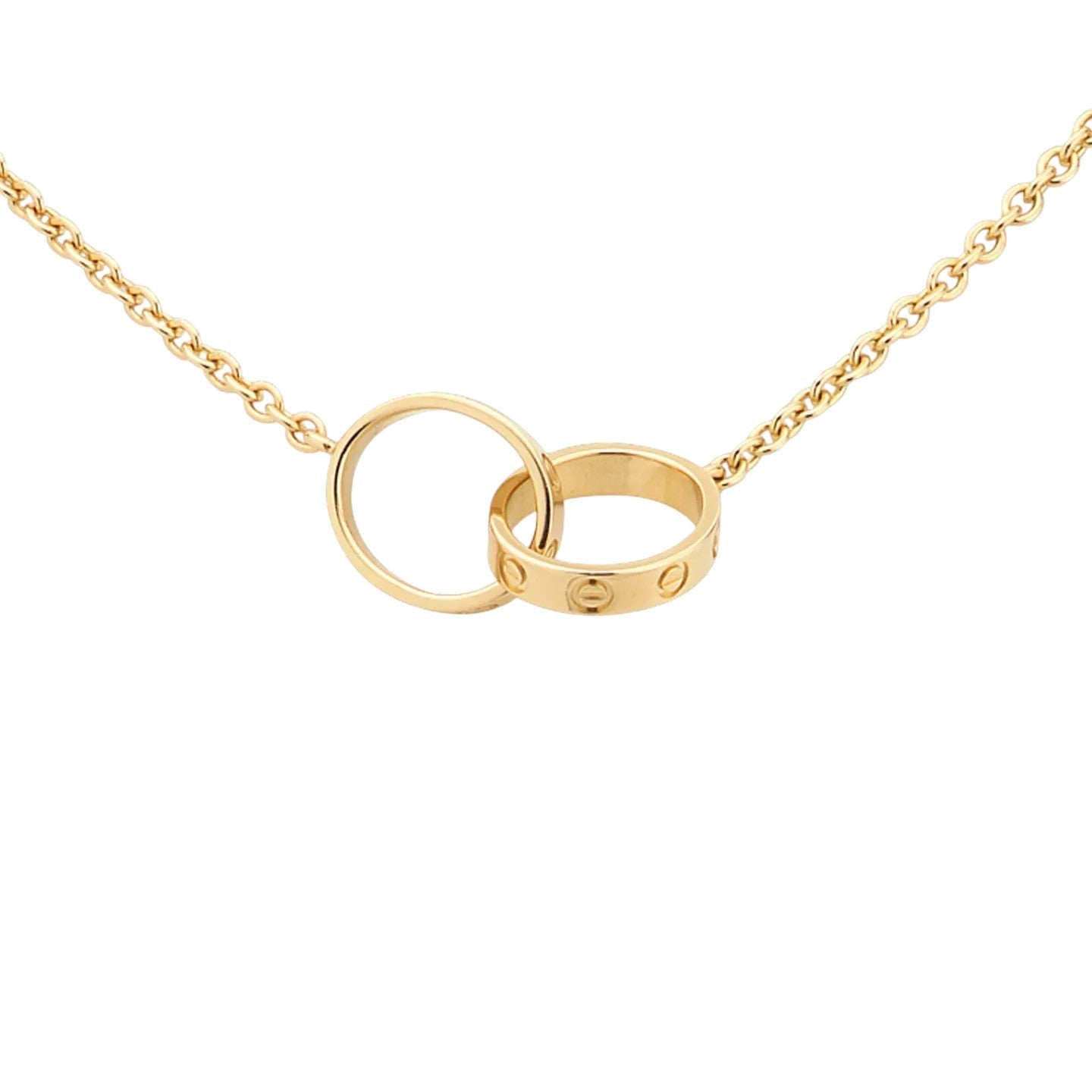 [AM]LOVE DOUBLE-RING INTERLOCKED NECKLACE