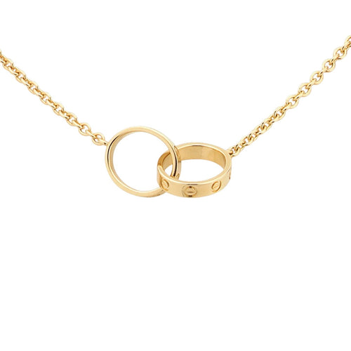 [AM]LOVE DOUBLE-RING INTERLOCKED NECKLACE